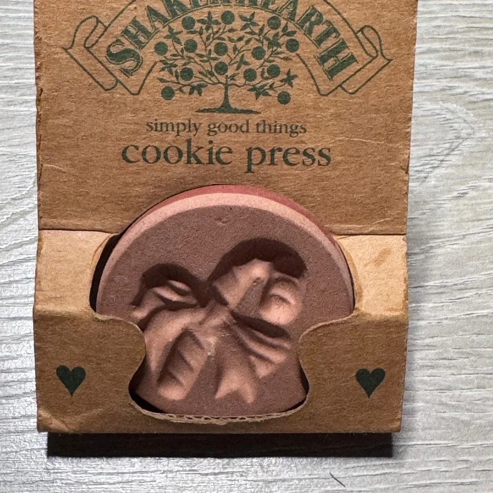 Shakerhearth Rowoco Terracotta Cookie Press Bow Design Vintage 1996 0-8628